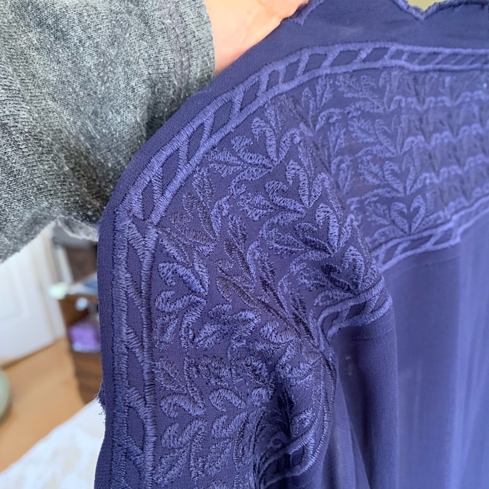 NWOT Isabel Marant Etoile Blue Scalloped Blouse - Picture 5 of 7